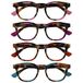 Opulize Ava 4 Stuks Vrouwen Dames Bruin Roze Purper Rood Turquoise Comfortabele Pasvorm Leesbril Scharnieren Met Veer RRRR62-45ZQ +1,00