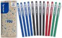 PILOT - Set van 12 FriXion Ball Stick - Uitwisbare pen met warmtegevoelige inkt - De FriXion voordeelset - 4 blauwe, 4 zwarte, 2 rode, 2 groene - Medium punt