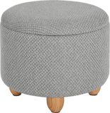 And Outdoormatch Pouf de rangement rond - Lin - Gris - 39x39x33 cm