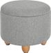 And Outdoormatch Pouf de rangement rond - Lin - Gris - 39x39x33 cm