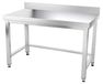 GOLDINOX plan de travail en acier inoxydable, 1400 x 800 mm, avec crédence et renfort, PREMIUM