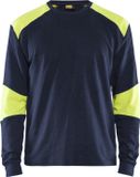 Blaklader T-shirt à manches longues ignifugé 3457-1761 - Marine/Jaune haute visibilité - XXXL