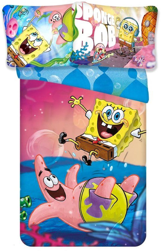 4KidsOnly Spongebob dekbedovertrek Katoen Meerkleurig Eenpersoons 140x200 cm