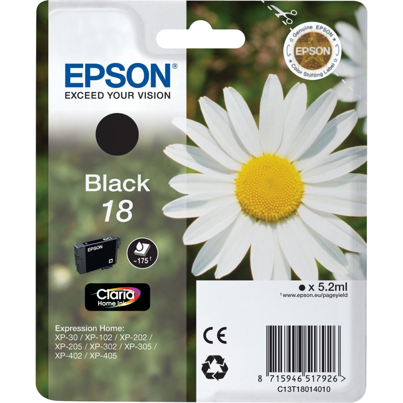 Epson T1801 - Zwart - Inktcartridge - Normaal rendement - 5 ml