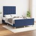 vidaXL Bedframe zonder matras, blauw, 120x190 cm, stof