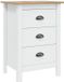 vidaXL Table de chevet HILL Blanc et brun miel 46 x 35 x 65 cm