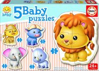 Puzzel, Educa - 5 Puzzels Baby - Dieren - 3 tot 5 Stukjes