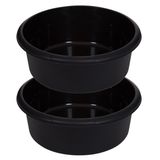 Whitefurze Afwasteil/afwasbak - 2x - 8 liter - zwart - 34 x 34 x 13 cm