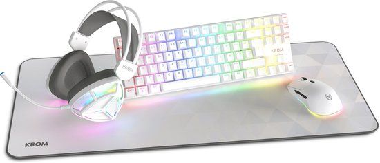 Krom NXKROMKLASS Toetsenbord en Muis Combo - Mechanisch, QWERTY, Wit