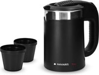 Navaris Reiswaterkoker 0,5L - Roestvrij staal - Zwart