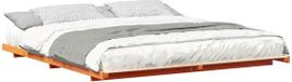 vidaXL Bedframe, bruine was, 180 x 210 cm, massief grenenhout