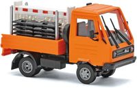 Busch 42254 H0 Vrachtwagen Multicar M26 met rankenwagen transportframe, oranje