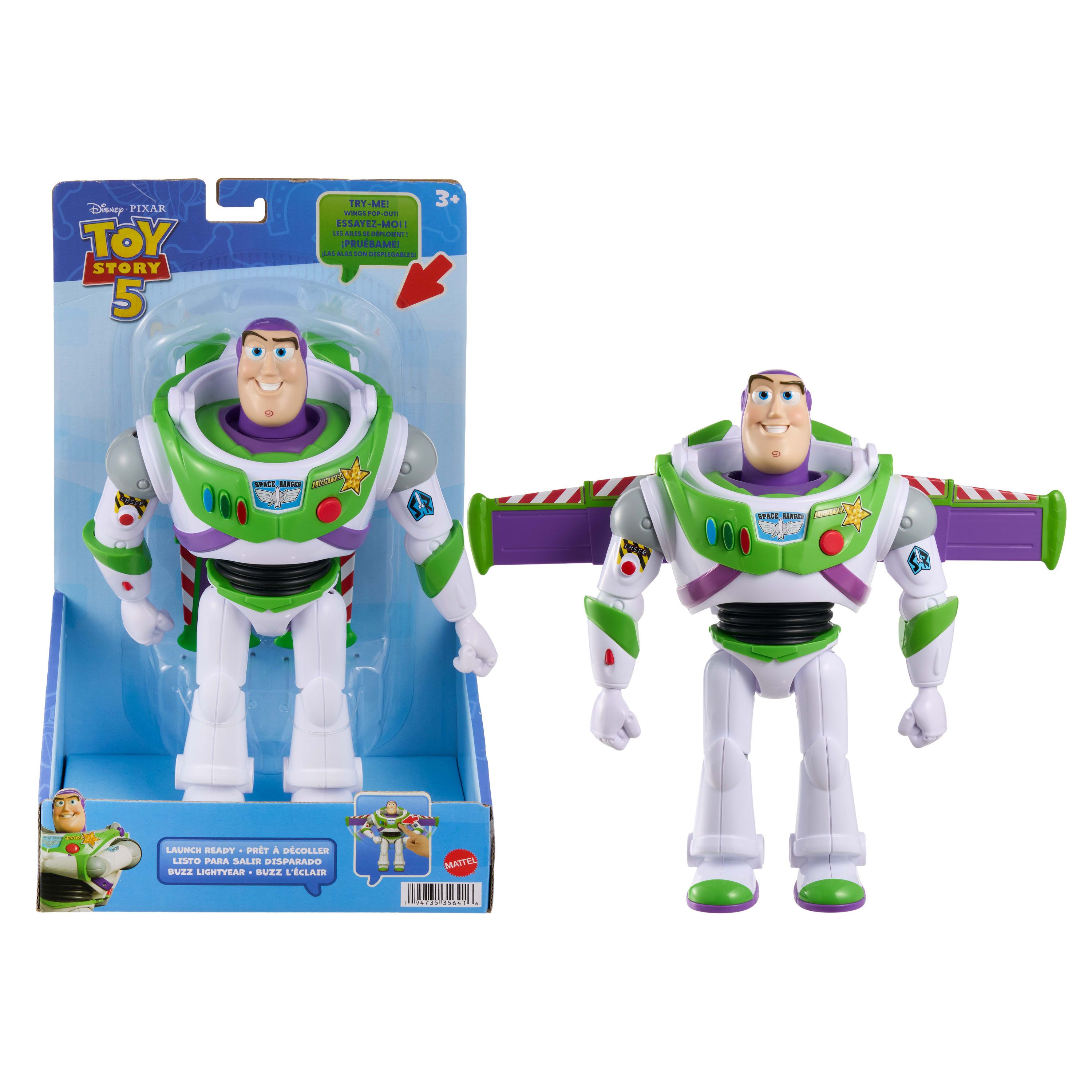 Mattel Disney Pixar Toy Story 5, grote Klaar voor Lancering Buzz Lightyear figuur, 25 cm