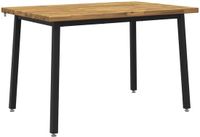 vidaXL Eettafel Massief Acaciahout Wit en zwart 120 x 80 x 75 cm