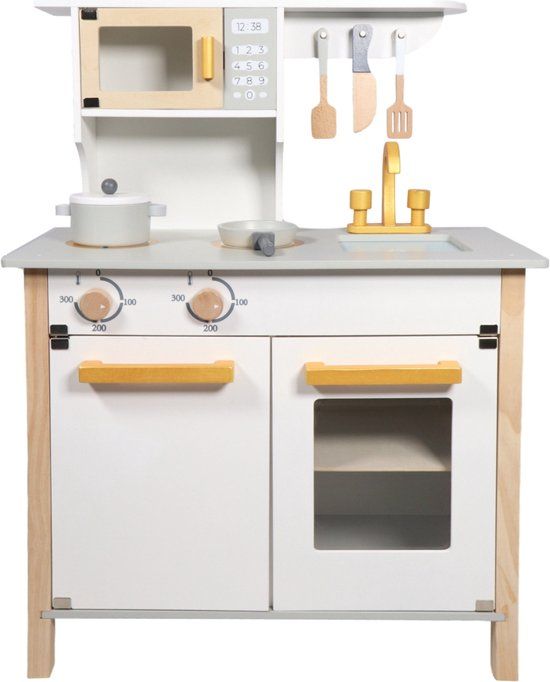 Tryco Houten Kinderkeuken TR-303017 - Wit met goud - 36+ maanden