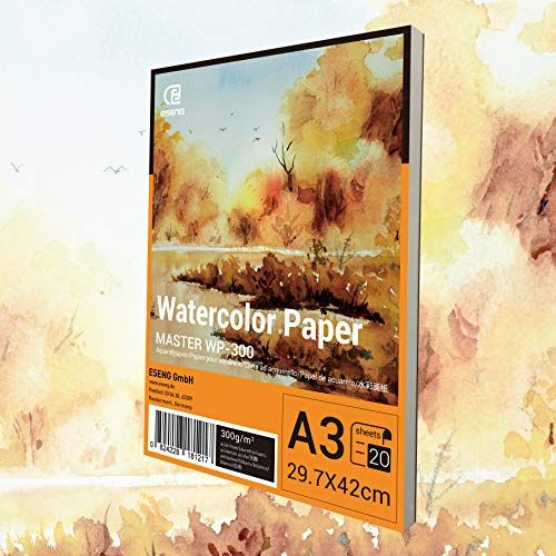 ESENG® Premium aquarelpapier DIN A4-40x vel - 300GSM - wit, aquarelblok