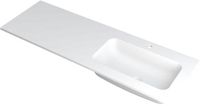 Wastafel INK Faktor Wastafel Polystone Rechts met 1 Kraangat - 1400x450x15 mm - Mat Wit