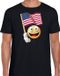Bellatio Decorations Amerika emoticon t-shirt met USA vlag - zwart - heren - Amerika fan / supporter shirt - WK voetbal S