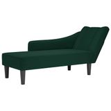 VidaXL Chaise longue met rechterarmleuning fluweel donkergroen