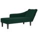 VidaXL Chaise longue met rechterarmleuning fluweel donkergroen