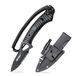 TONIFE Explorer 8Cr14MoV Blade Multifunctioneel overlevingsmes, glasvezel versterkt met nylon handvat voor EDC-messen (titaniumzwart met zaagblad)