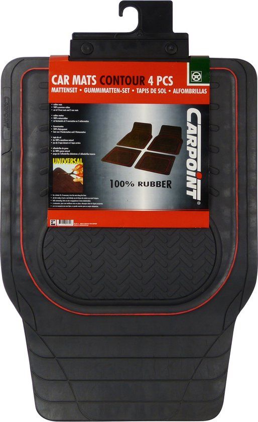 Carpoint Mattenset rubber 'Contour' - Universeel - Zwart