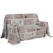 PENSIERI DELICATI Bankhoes 250 x 290 cm, Gemaakt in Italië, 100% Puur Katoen Sprei, Patroon Shabby in Love Beige, Ideaal voor Zomer (Tweepersoonsbed)