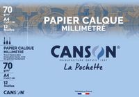 CANSON millimeterpapier, transparant, DIN A4, 70 g/m2, donkerbruin