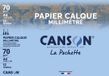 CANSON millimeterpapier, transparant, DIN A4, 70 g/m2, donkerbruin