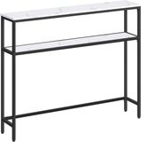 Vasagle Table console, 20 x 100 x 80 cm, Marbre Blanc-Noir encre