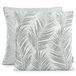 AmeliaHome 2 kussenslopen tweezijdig ultrasoon stiksel 45 x 45 cm plantenpatroon grijs wit Tropical Bonaire