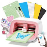 Likcut Glee S501 snijplotter, mini-snijplotter disponible pour vinyle, cartes et transferts thermocollants avec kit de démarrage, rose