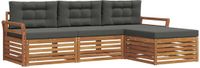 vidaXL - Acacia Houten Loungeset - 4-delig - Natuurlijk en Antraciet
