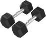 Tunturi Platinum Hexa Dumbbell Set - Rubber - 2x 5kg - Noir