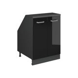 Vicco Rion Kast voor schuine wand – 60 x 81.6 cm met 2 deuren, kastromp 60 cm diepte Zwart hoogglans