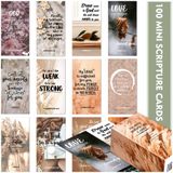 BRYTEFY 100 aardetinten mini-gebedskaarten voor vrouwen en mannen, bulk religieuze motiverende kaarten met inspirerende schrift, bulk inspirerende religieuze christelijke geschenken voor vrouwen en