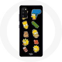 Maniacase Hoesje voor Samsung Galaxy S20 plus The Simpsons zwarte achtergrond stickers