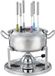 RÖSLE Fondueset met gasbrander voor 6 personen, 20 cm roestvrijstalen fonduepan met glazen deksel, 1000 W gasbrander, opvouwbaar fornuis en fondue-accessoires