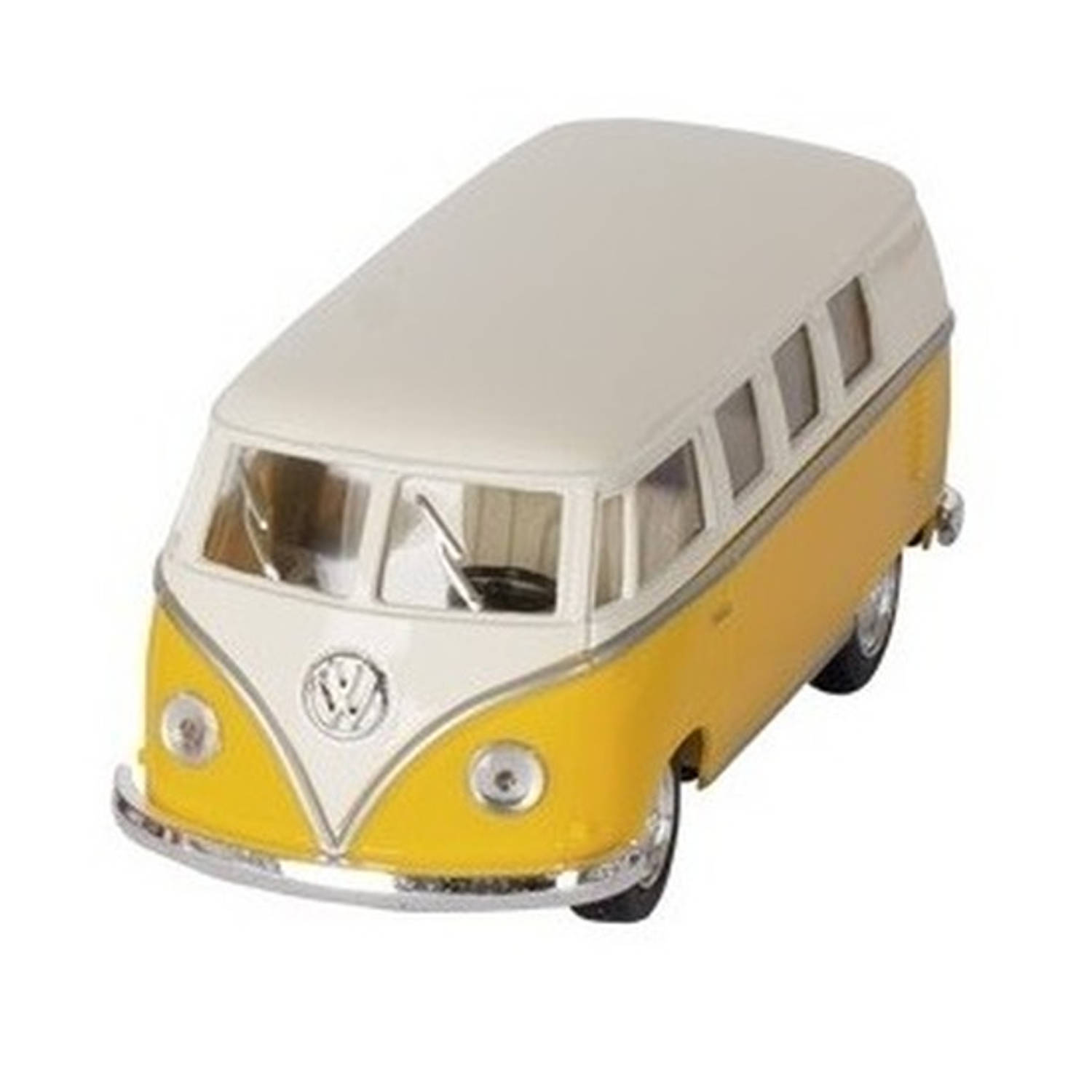 Goki Modelauto Volkswagen T1 two-tone geel/wit 13,5 cm - speelgoed auto schaalmodel - miniatuur model