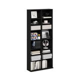 Furinno JAYA 16-Shelf Multimedia Media Storage Tower Rack met verstelbare planken, Americano