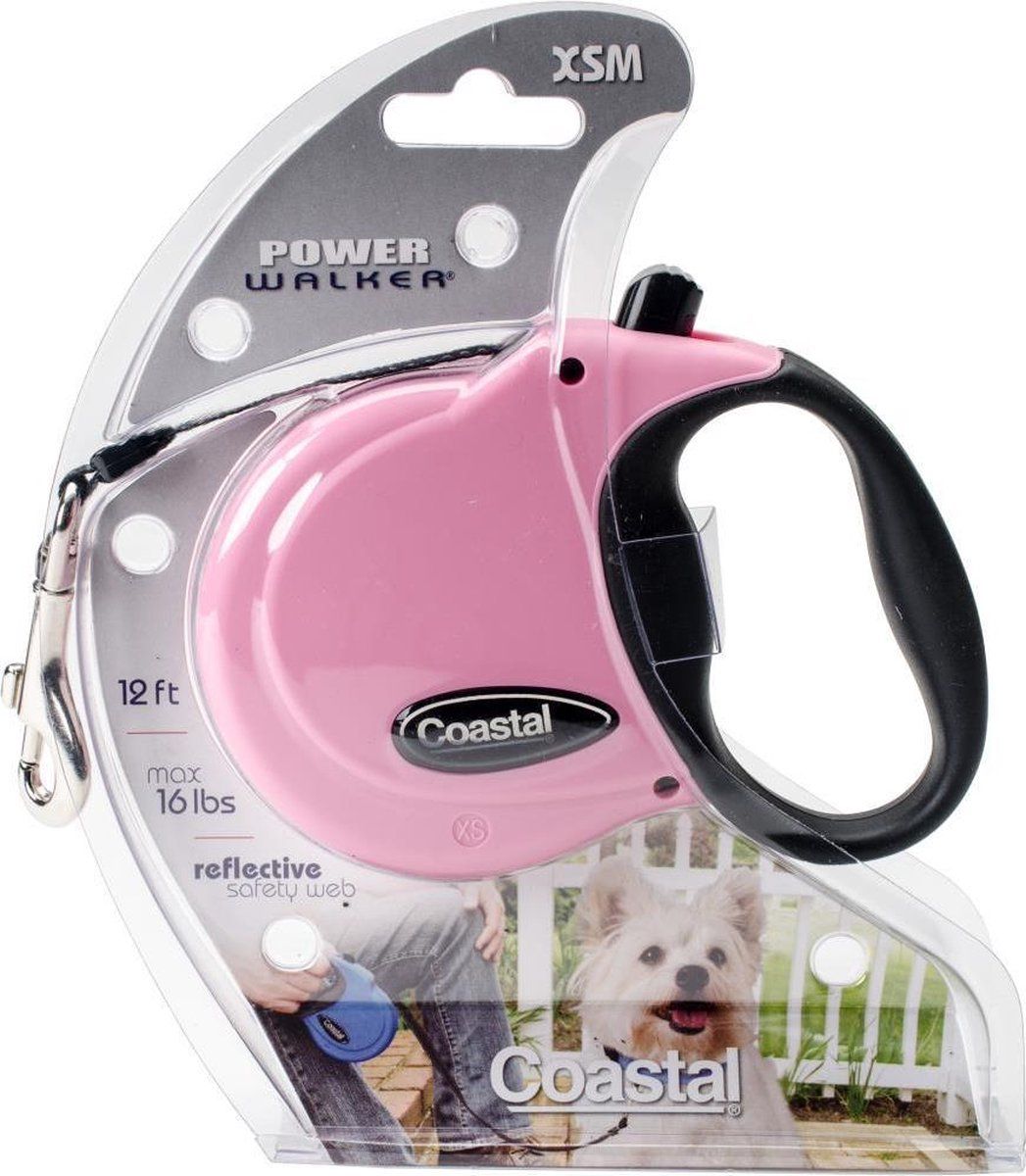 Coastal Pet Products Coastal - Flexilijn 1cm platte lijn - Roze - 3.5m