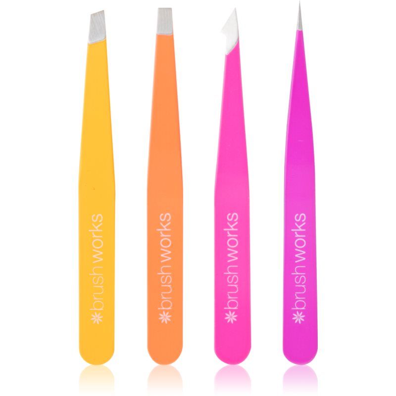 Brushworks HD 4-delige combinatie pincet set - Brights