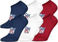 NFL SHIELD Sneaker Socks - 6-pack - Blauw/Wit/Rood - Maat 43/46