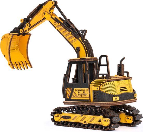 Robotime Excavator TG508K 3D Wooden Puzzle - DIY Model Kit - 395 Pieces