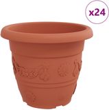 vidaXL Ronde Bloempot Baksteenrood Kunststof Ø 34 x 28 cm