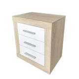 Mattfy Cambria wit nachtkastje in Scandinavische stijl, model Victoria met 3 laden