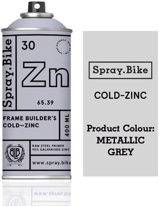 Spray.Bike Fietsframe Zink Primer Spuitverf - Metallic Grijs - 400ml