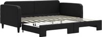 vidaXL Slaapbank met onderschuifbed 100x200 cm stof zwart