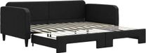 vidaXL Slaapbank met onderschuifbed 100x200 cm stof zwart