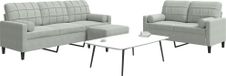 Maison Exclusive ensemble de canapé 3 pièces avec coussins et appuis-nuque, velours gris clair